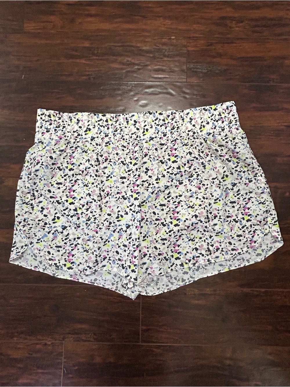 White Speckled Athletic Shorts